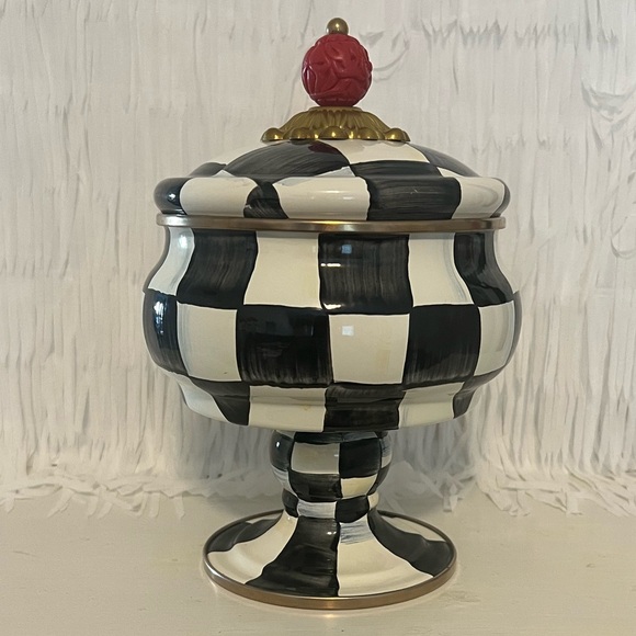 Mackenzie-Childs Courtly Check Curiosity Pot. Brand new in packaging! 🖤🤍 - Picture 2 of 10
